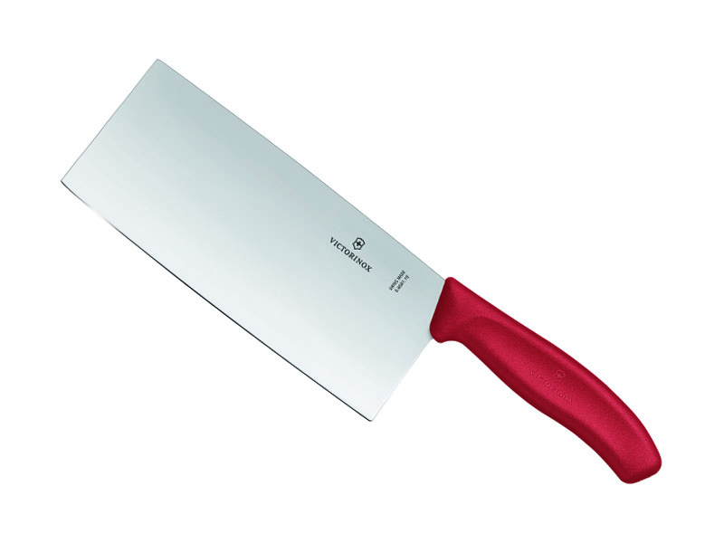 Couperet cuisine Victorinox lame forme chinoise 18 cm - rouge