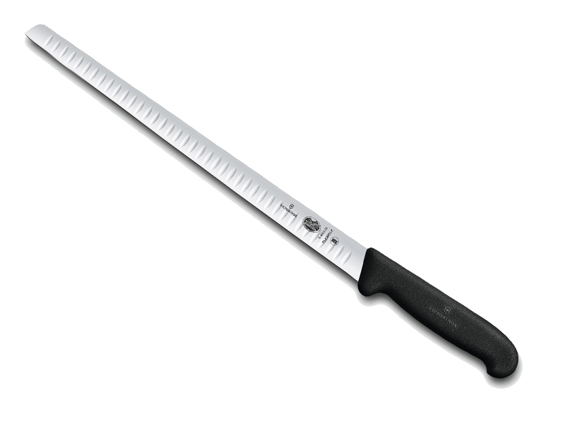 Couteau à saumon Victorinox lame alvéolée 30 cm - manche Fibrox noir