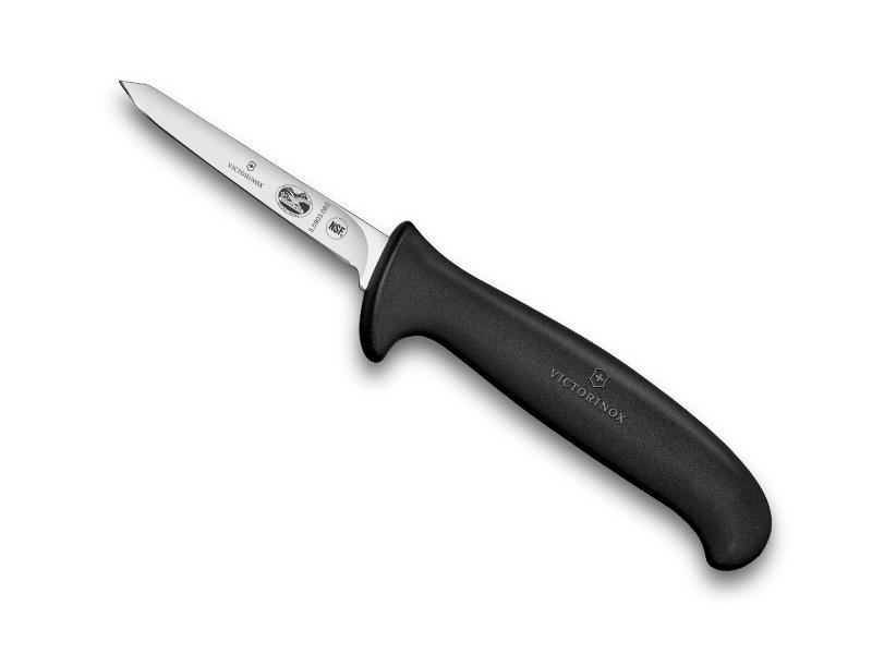 Couteau à volailles, lame lancette 8 cm inox - manche sécurité fibrox noir