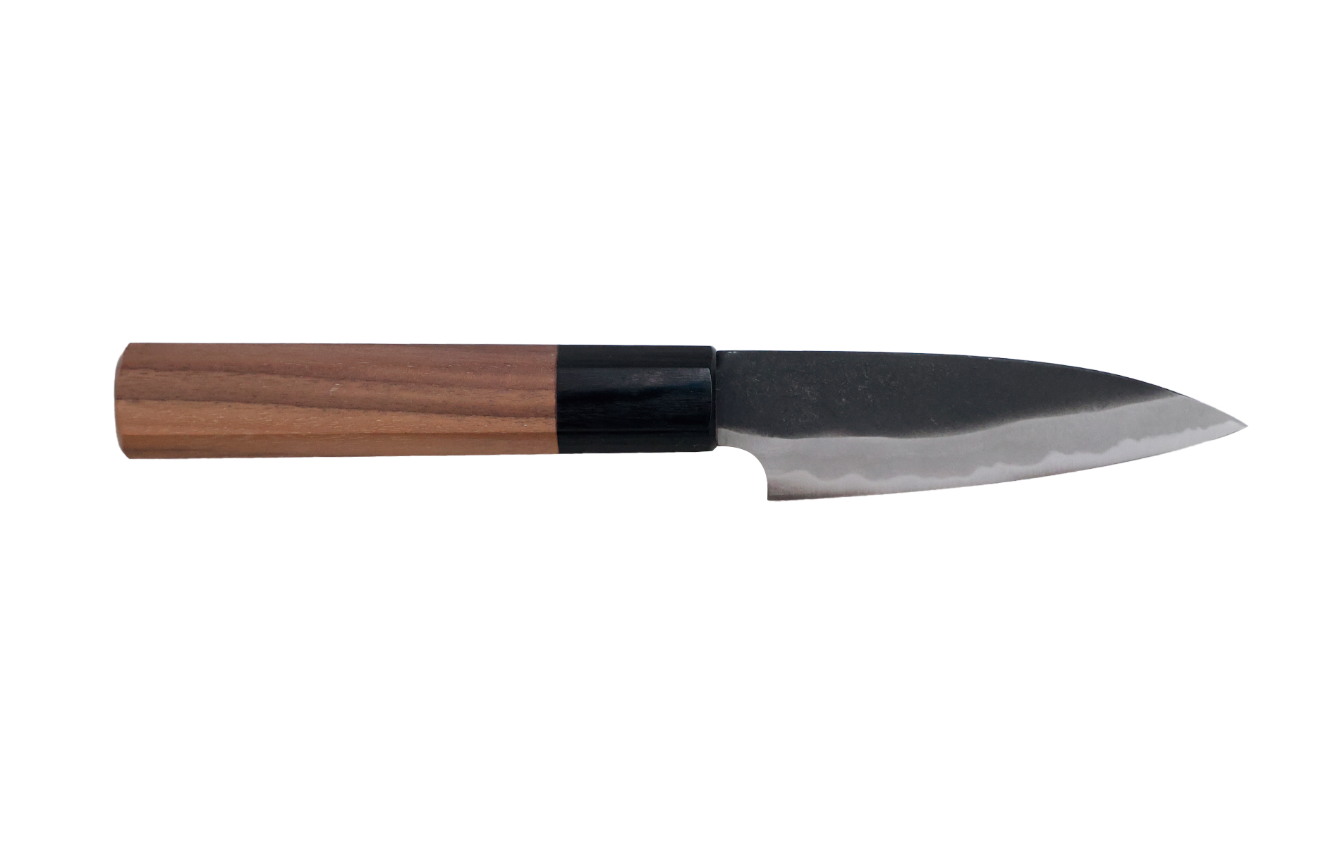 Couteau japonais artisanal Shiro Kamo brut de forge - Couteau d'office 9 cm