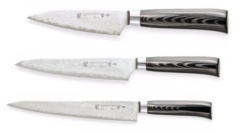 Set de 3 couteaux de cuisine Japonais Tamahagane Kyoto "Spécial poisson"