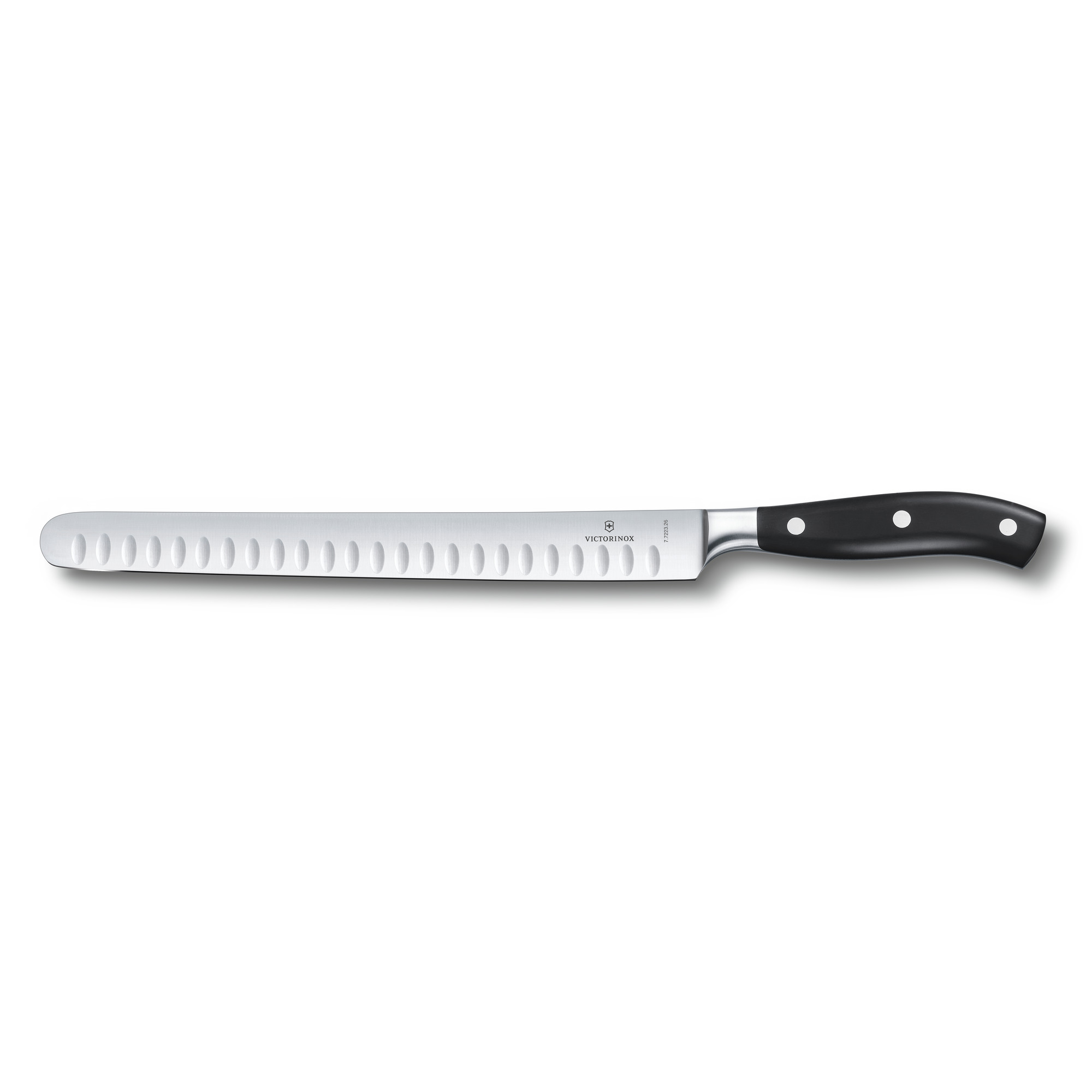 Couteau à jambon forgé Victorinox Grand Maître lame 26 cm alvéolée - manche noir
