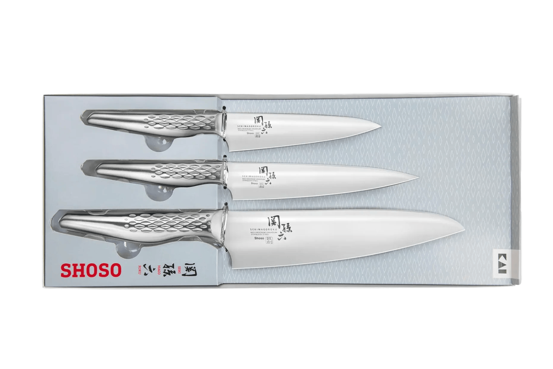 Coffret de 3 couteaux japonais Kai Seki Magoroku Shoso - Couteaux universels et chef