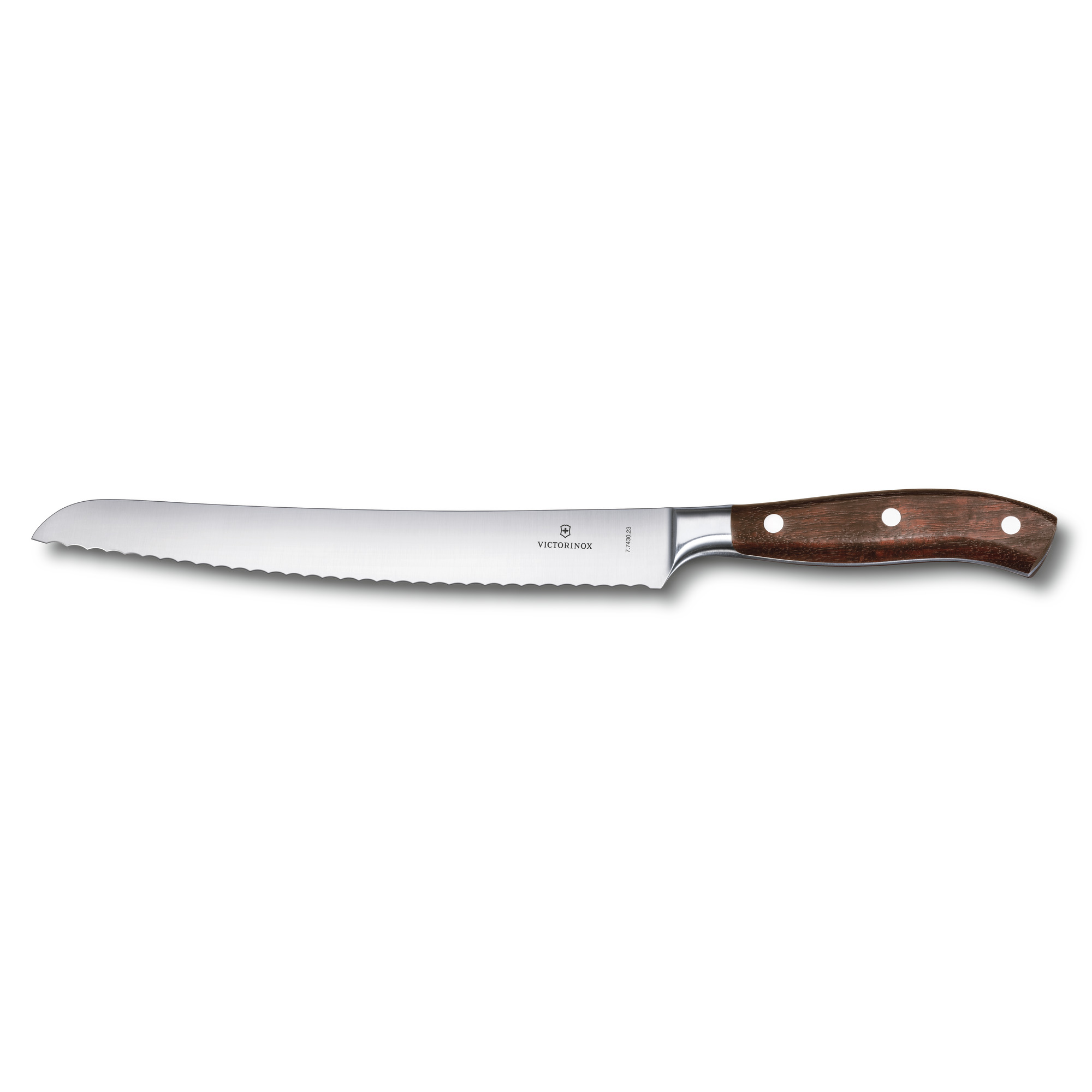 Couteau à pain forgé Victorinox Grand Maître lame dentée 23 cm - manche érable modifié.