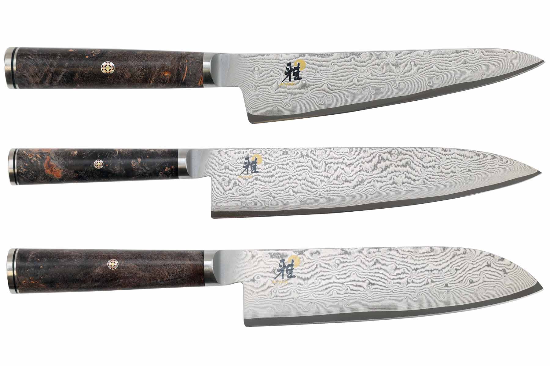 Set de 3 couteaux japonais Miyabi 5000MCD67 utilitaire + Chef + Santoku