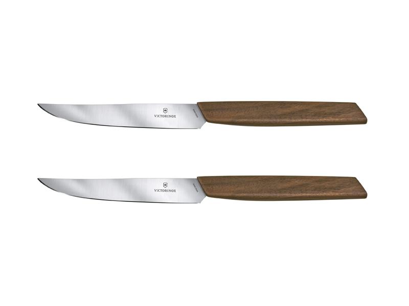 Set 2 couteaux steak Victorinox Swiss Modern lame 12 cm - manche noyer