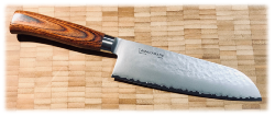 Couteau de cuisine japonais Tamahagane Tsubame pakkawood - santoku 17,5 cm
