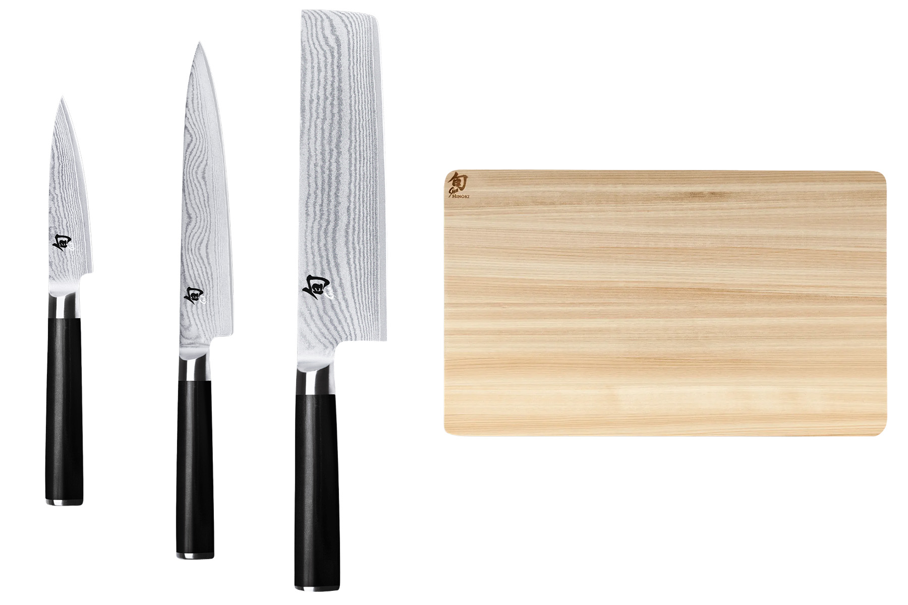 Set de 3 couteaux japonais Kai Shun Classic - 3 couteaux pour légumes + planche à découper Kai
