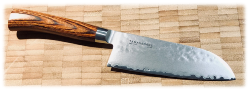 Couteau de cuisine japonais Tamahagane Tsubame pakkawood - santoku 12 cm