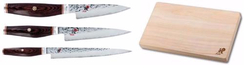 Set de 3 couteaux japonais Miyabi 6000MCT spécial poisson + Planche à découper Miyabi