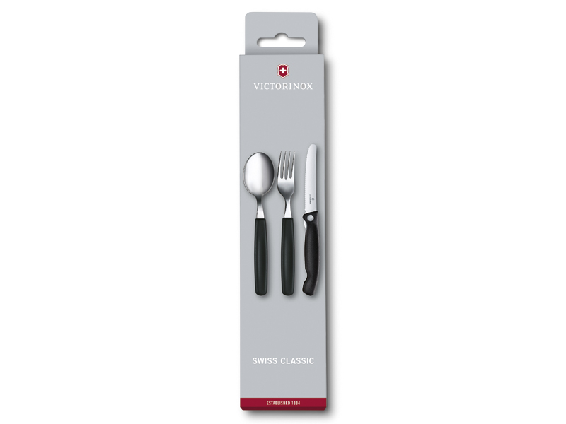 Set de 3 couverts Victorinox SwissClassic manche polypropylène noir