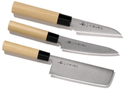 Set de 3 couteaux japonais Tojiro Zen forme vegan