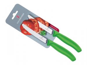 2 Couteaux de table/tomates Victorinox Swiss Classic lame crantée- manche vert