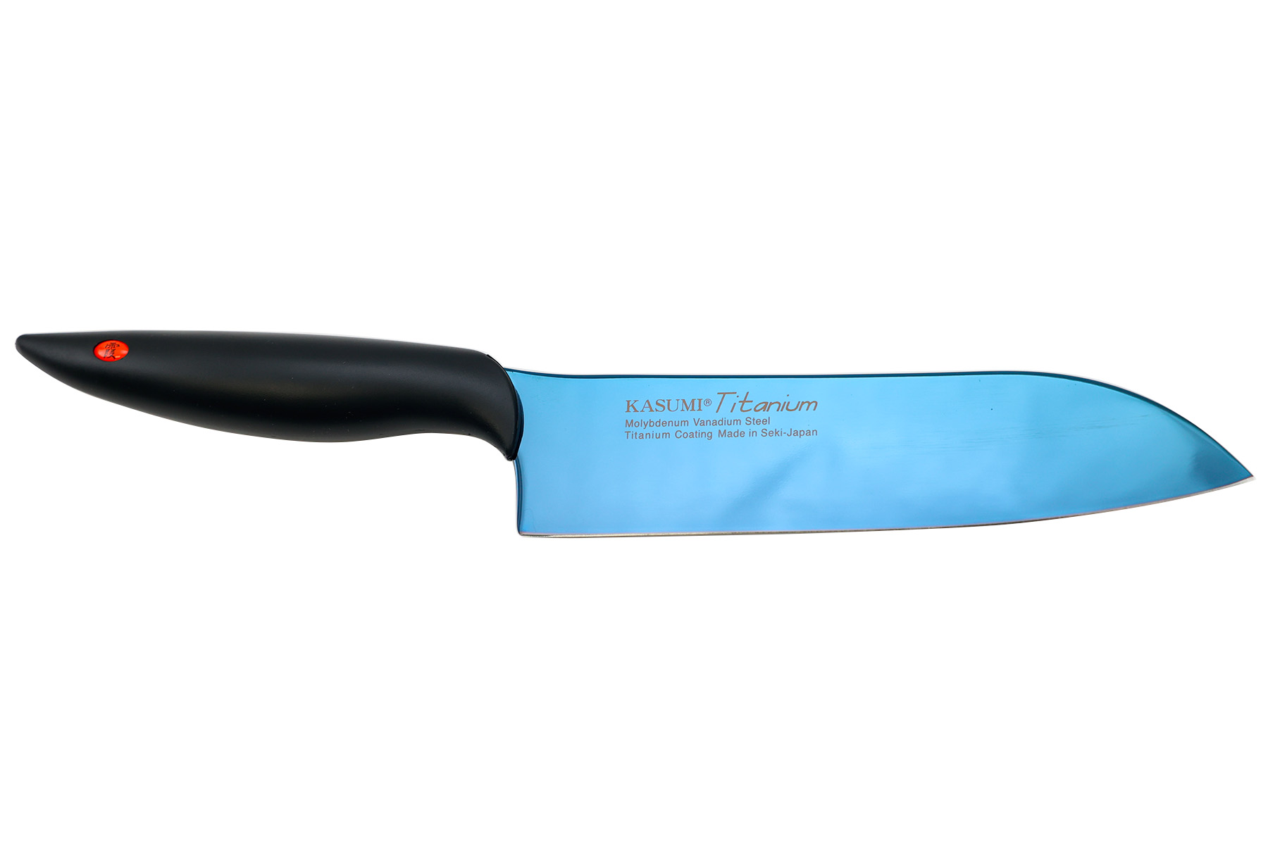 Couteau japonais Kasumi Titanium bleu - Couteau santoku 18 cm