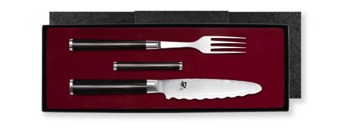 Coffret 2 couverts japonais Kai Shun Classic - Couteau denté et fourchette de table