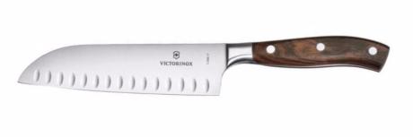 Couteau santoku 17 cm lame alvéolée Victorinox gamme forgée manche palissandre