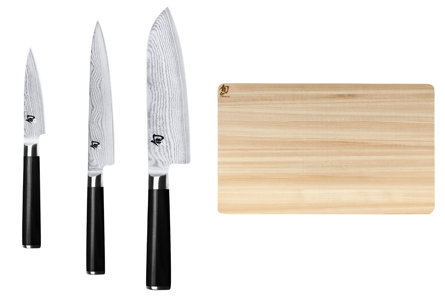 Set de 3 couteaux japonais Kai Shun Classic - type japonais + planche à découper Kai